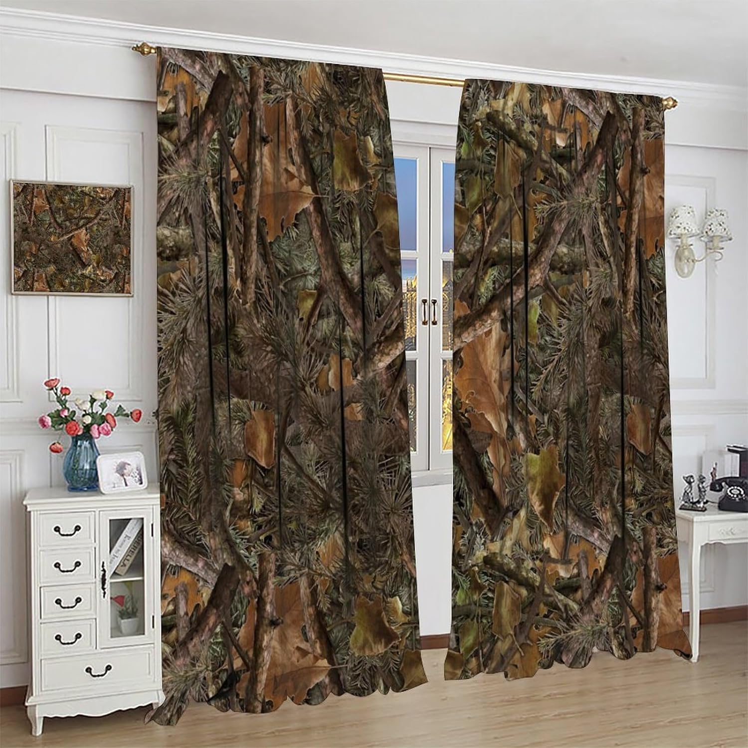 Hunting And Camping In Forest - Tirai Kamuflase Hutan untuk Kamar Tidur