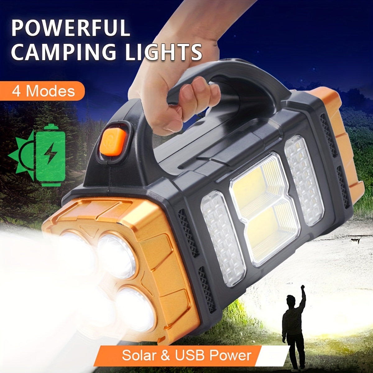 Hunting Fishing Outdoor - Senter LED Tenaga Surya Daya Tinggi
