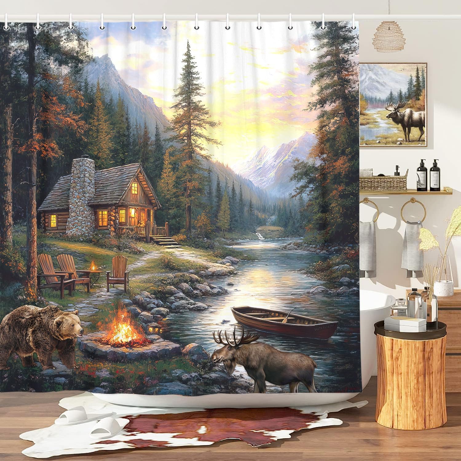 Hunting And Camping In Forest - Tirai Kamar Mandi Gaya Kabin Pedesaan