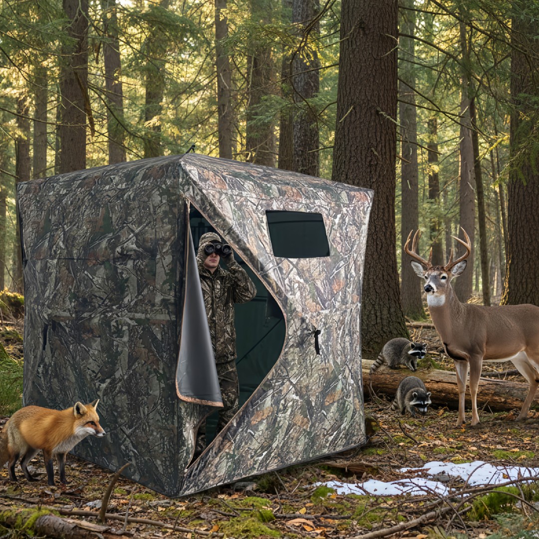 Hunting Outdoor - Tenda Berburu Pop-Up Kamuflase, Mudah Dipasang,