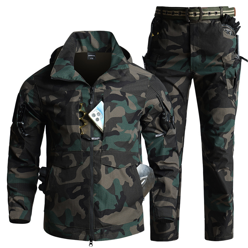 Hunting Outdoor - Set Perlengkapan Taktis Kamuflase Pria: Jaket