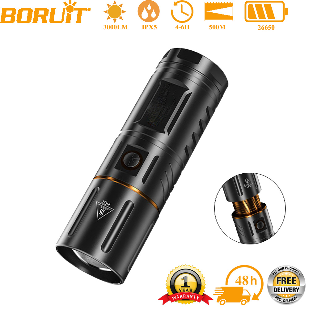 Hunting Fishing Outdoor - BORUiT Senter LED Ultra Terang 3000LM