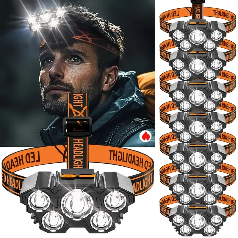 Hunting Fishing Outdoor - Lampu Kepala Luar Ruangan 5LED Portabel