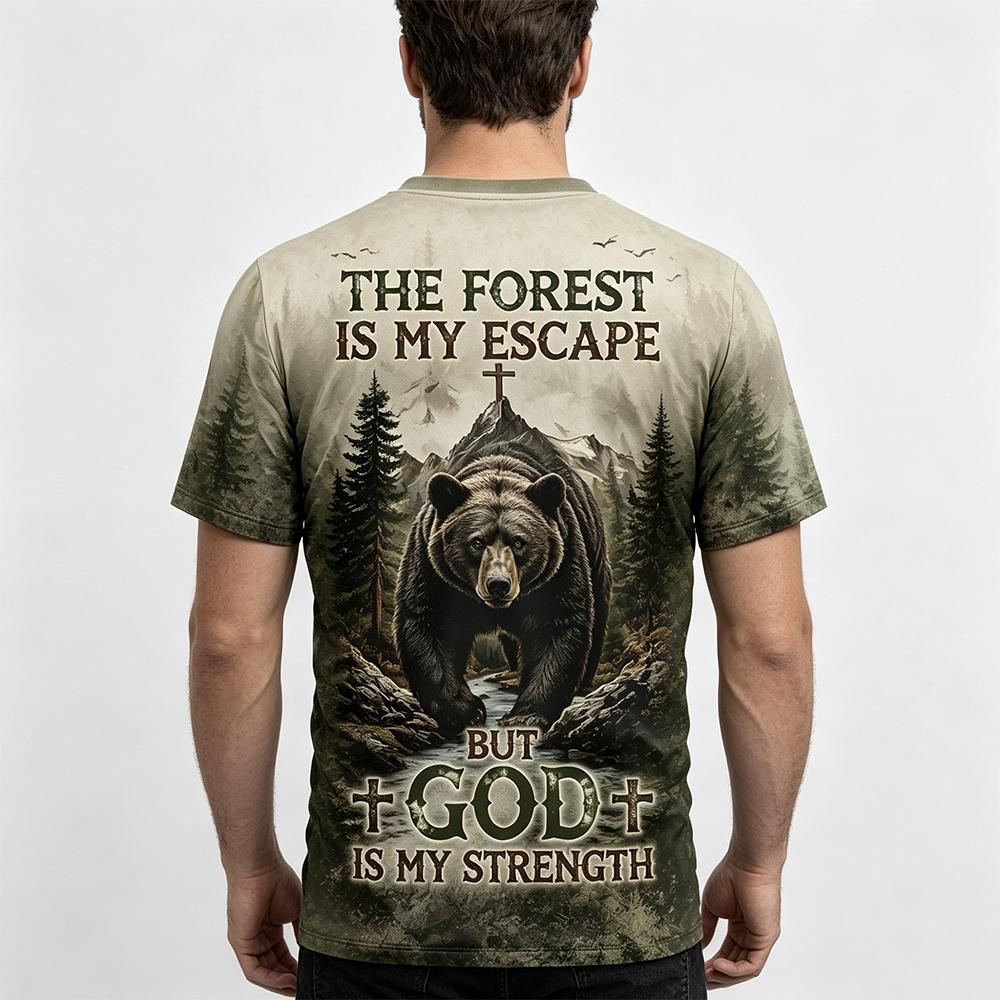 Kaos Pria Vintage Motif Beruan - Hunting And Camping In Forest ulasan dan harga