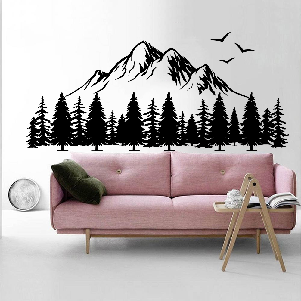 Stiker dinding gunung besar be - Hunting And Camping In Forest ulasan dan harga