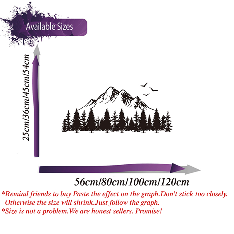 Stiker dinding gunung besar be - Hunting And Camping In Forest ulasan dan harga