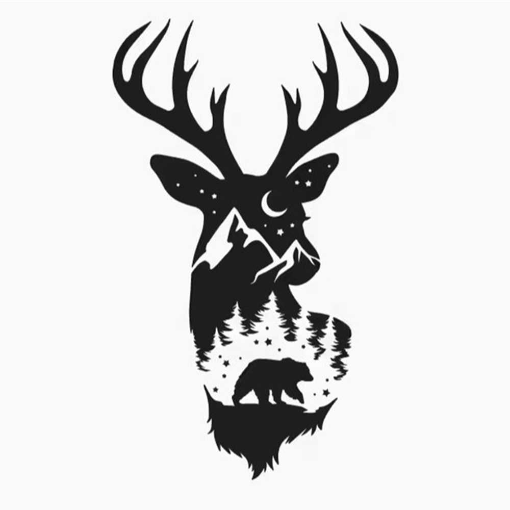 Stiker Mobil Vinyl Hutan Gunun - Hunting And Camping In Forest ulasan dan harga