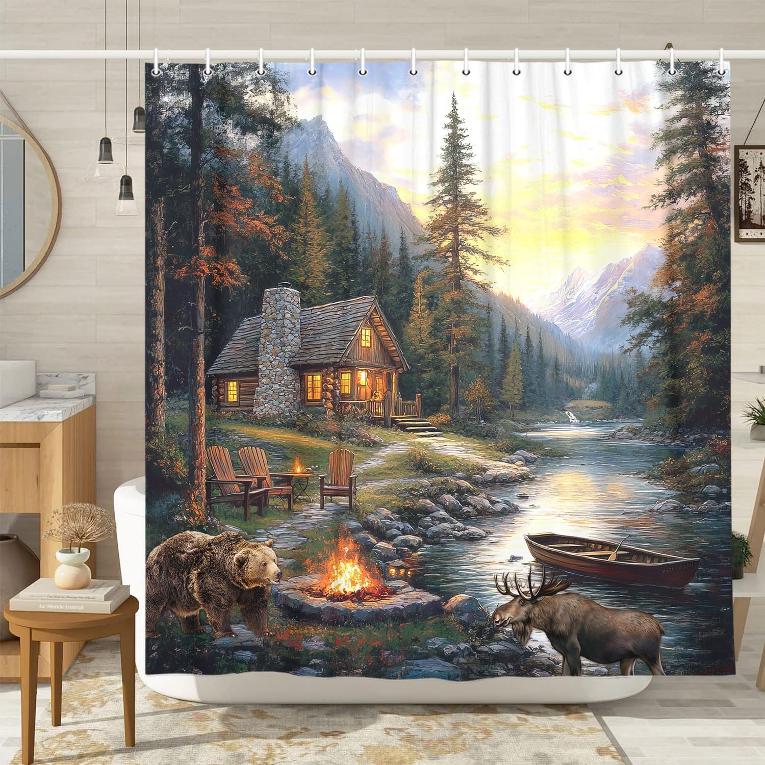 Tirai Kamar Mandi Gaya Kabin P - Hunting And Camping In Forest ulasan dan harga