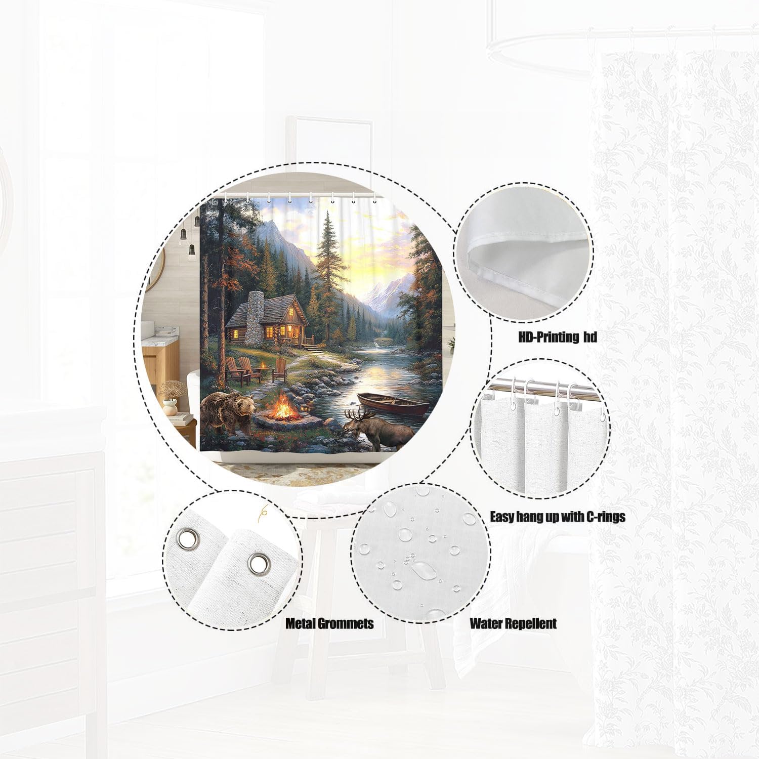 Tirai Kamar Mandi Gaya Kabin P - Hunting And Camping In Forest ulasan dan harga